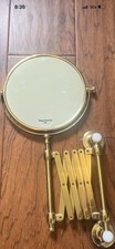 VTG Restoration Hardware Wall Mounted Extension Gold Mirror W/Magnification 3X