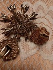 Vintage Judy Lee demi-parure Multi-tiered Emerald Brooch & Clip Earrings — photo 4