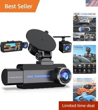 2.5K Front  Rear Dash Cam 3  Channel 170  View 3.16" LCD Night Vision G  Sensor L
