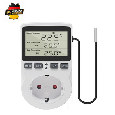 KETOTEK Temperaturregler Steckdose 230V mit Fühler Digital Ther