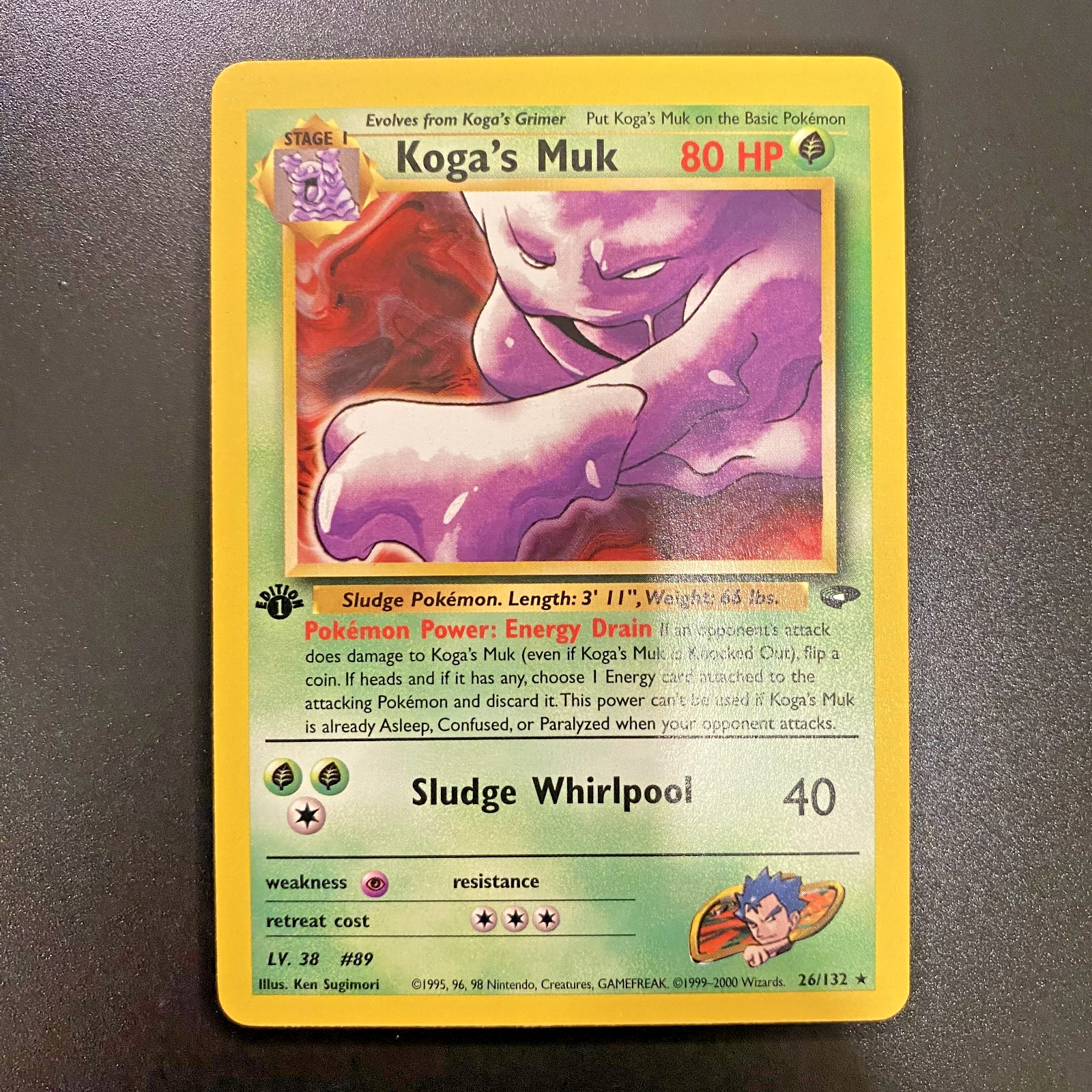 Koga's Muk 26/132 1st Edition Gym Challenge  - Pokemon Card *Read Description*
