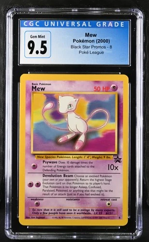 2000 Pokemon Black Star Promo #8 Mew Pokemon League CGC 9.5 Gem Mint
