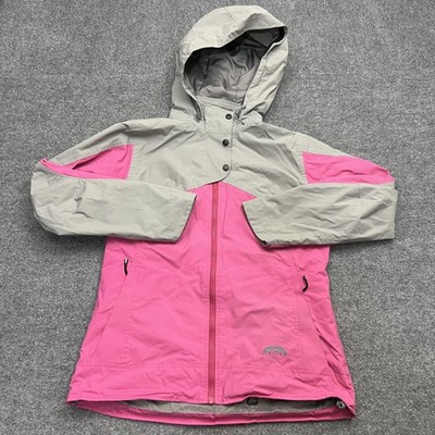 Golite Jacket Womens Large Pink Gray Hooded Full Zip Outdoor Waterproof Coat