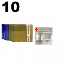 10 STANDARD Assorted Clear Color CD Jewel Case  100 OPP Bags