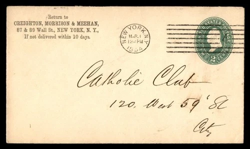 Mayfairstamps US 1894 Creighton Morrison and Meehan NY to City Cover ccb_29793