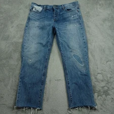 Lucky Brand Jeans Womens 12 Blue Denim Sienna Slim Boyfriend Distressed Casual
