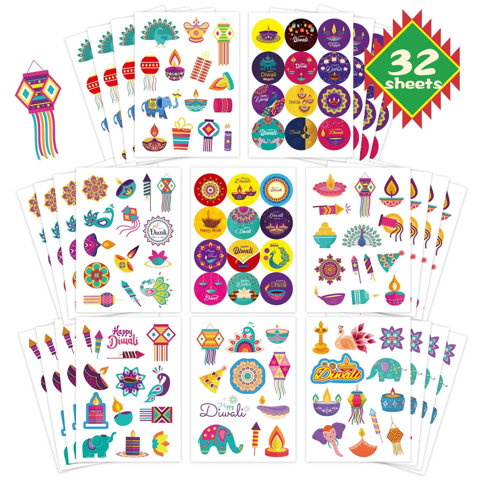 Happy Diwali Stickers, Deepavali Stickers Indian Festival of Lights | eBay