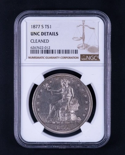 1877-S Trade Dollar NGC UNC Details DCB012