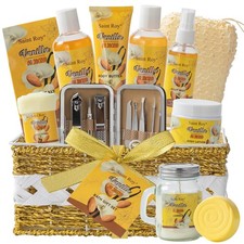 Bath  Body Gift Set, 20pcs Vanilla  Honey Almond Scents Bath Gift Baskets H...