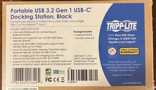 Tripp-Lite U442-DOCK3-B Portable USB 3.2 Gen 1 USB-C Docking Station, Black