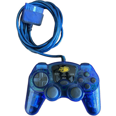 Vintage 2002 PlayStation 2 Mad Catz Dual Force 2 Pro Wired Controller Blue Works