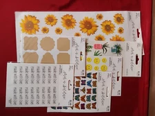 Lot Of 6 Stick-a-bilities The Paper Studio Stickers Sunflowers Smiley Faces...