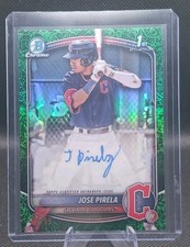 2025 Bowman Jose Pirela 1ST Chrome Prospect On Card Auto /99 Green Grass