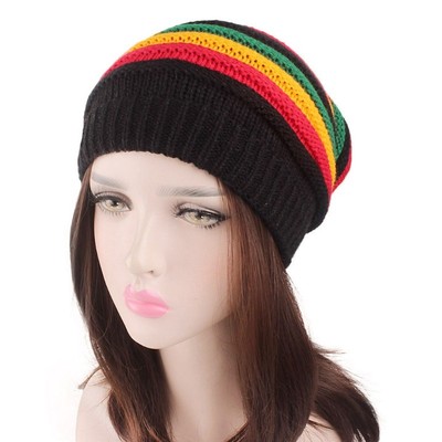 Warm Hat Weaving Knitted Beanies for Women Hiphop Hat Unique Hat Reggae Lover