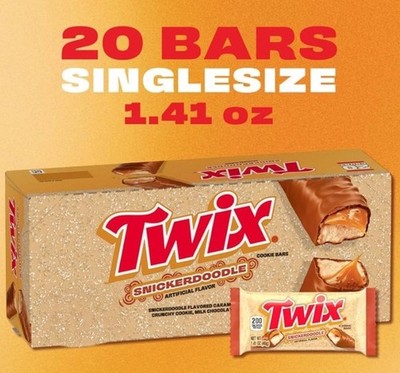 Twix Snickerdoodle Milk Chocolate Cookie Bars 20 Count 1.41 oz Each
