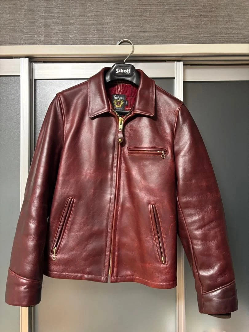 SCHOTT Leather Outer Shell Red Coats, Jackets & Vests for Men for