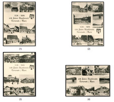 4 Fotokarten DDR, Gernrode Harz, 450 Jahre Stadtrecht, 1989