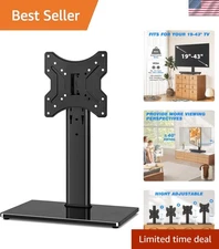 Universal Swivel Tabletop TV Stand for 19-43 Inch Screens, Adjustable & Sturdy