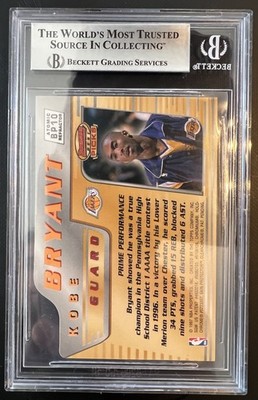 1996 Bowman's Best Kobe Bryant Die Cut Atomic Refractor RC Rookie