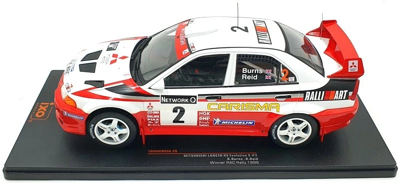 IXO escala 1/18 diecast 18RMC093A Mitsubishi Lancer RS Evo V #2 RAC 1998 R.Burns Foto 4 de 4