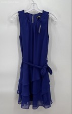 NWT Express Women's Indigo Mini Ruffle Dress - Size XS
