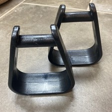 Black new metalab Plastic Pony Stirrups 2" Neck 4.25" Wide Inside  2" Tread