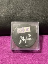 Jack Hughes Hockey Fights Cancer Silver Ink Autograph Auto Puck NJ Devils USA