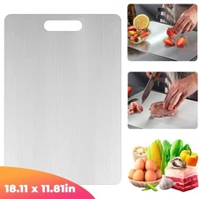 Titanium Cutting Board 100% Stainless Steel Double-Sided 12x18" Kitchen Upgrade