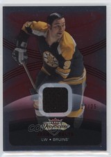 2015-16 Upper Deck Fleer Showcase Materials Red Glow 13/25 Johnny Bucyk HOF 17ex
