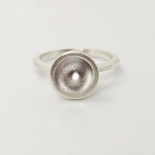 925 Sterling Silver 8mm Round Bezel Ring Cup Setting for Gem Jewelry DIY