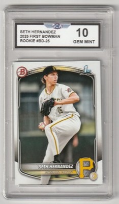 2025 FIRST BOWMAN SETH HERNANDEZ ROOKIE BASEBALL CARD PITTSBURGH PIRATES PITCHER