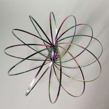 3DRainbow Magic Flow Ring Toy Infinity Arm Kinetic Spring Slinky JuggleDanceX50
