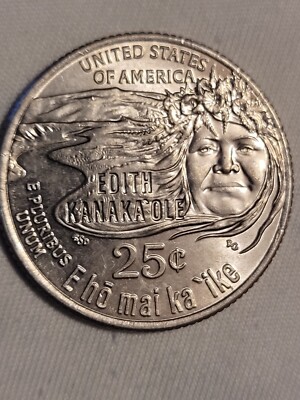 2023 P Feeder Finger Scrapes Mint Error, Edith Kanaka'ole American
