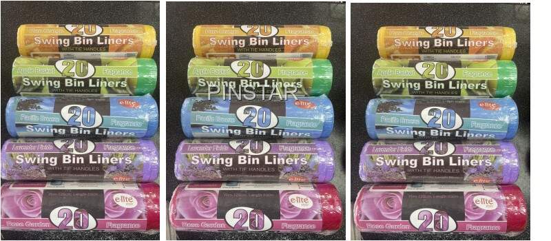 300 Fragranced Swing Bin Liners With Tie Handles 50 LITRES REFUSE  WASTE