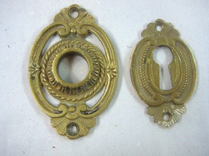 2 seltene Messing Beschläge für Haustür Hoftor um 1900 (c605) | eBay