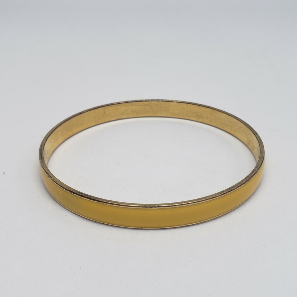 J CREW GOLD TONE YELLOW ENAMEL BANGLE BRACELET eBay