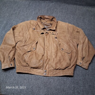 Vintage Wilsons Leather Adventure Bound Jacket Men Size XL  Boxy Aviator