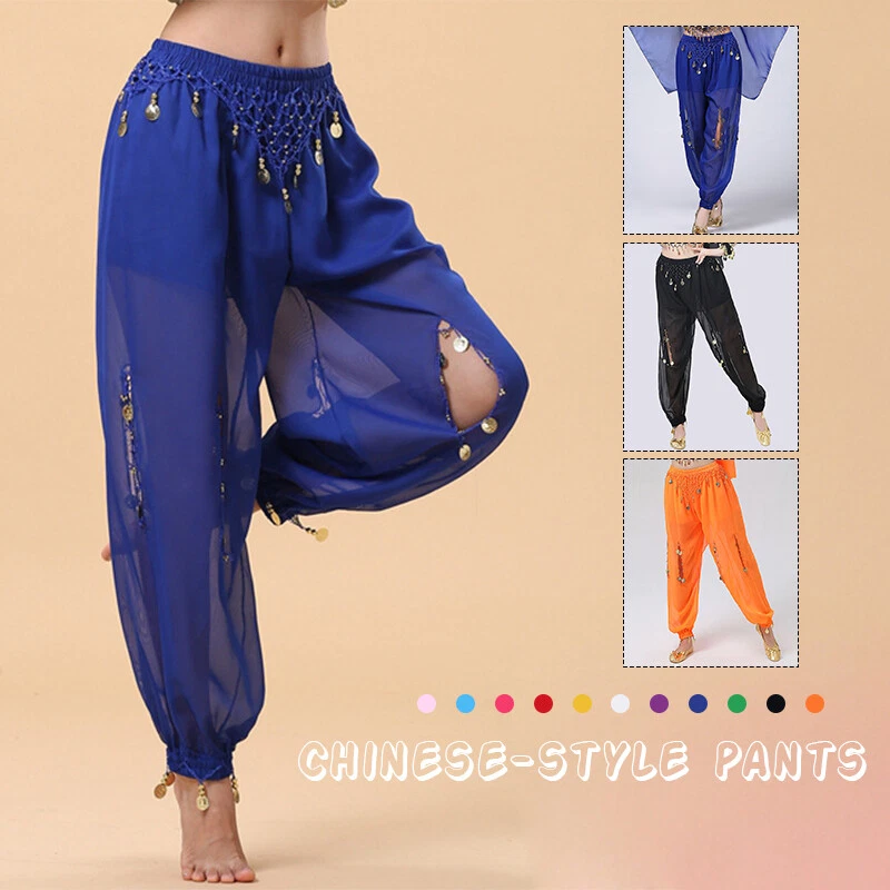 Damen Bauchtanzhose Tribal Indien Ägypten Tanzkleidung Hose Knickerbocker - Bild 2 von 4