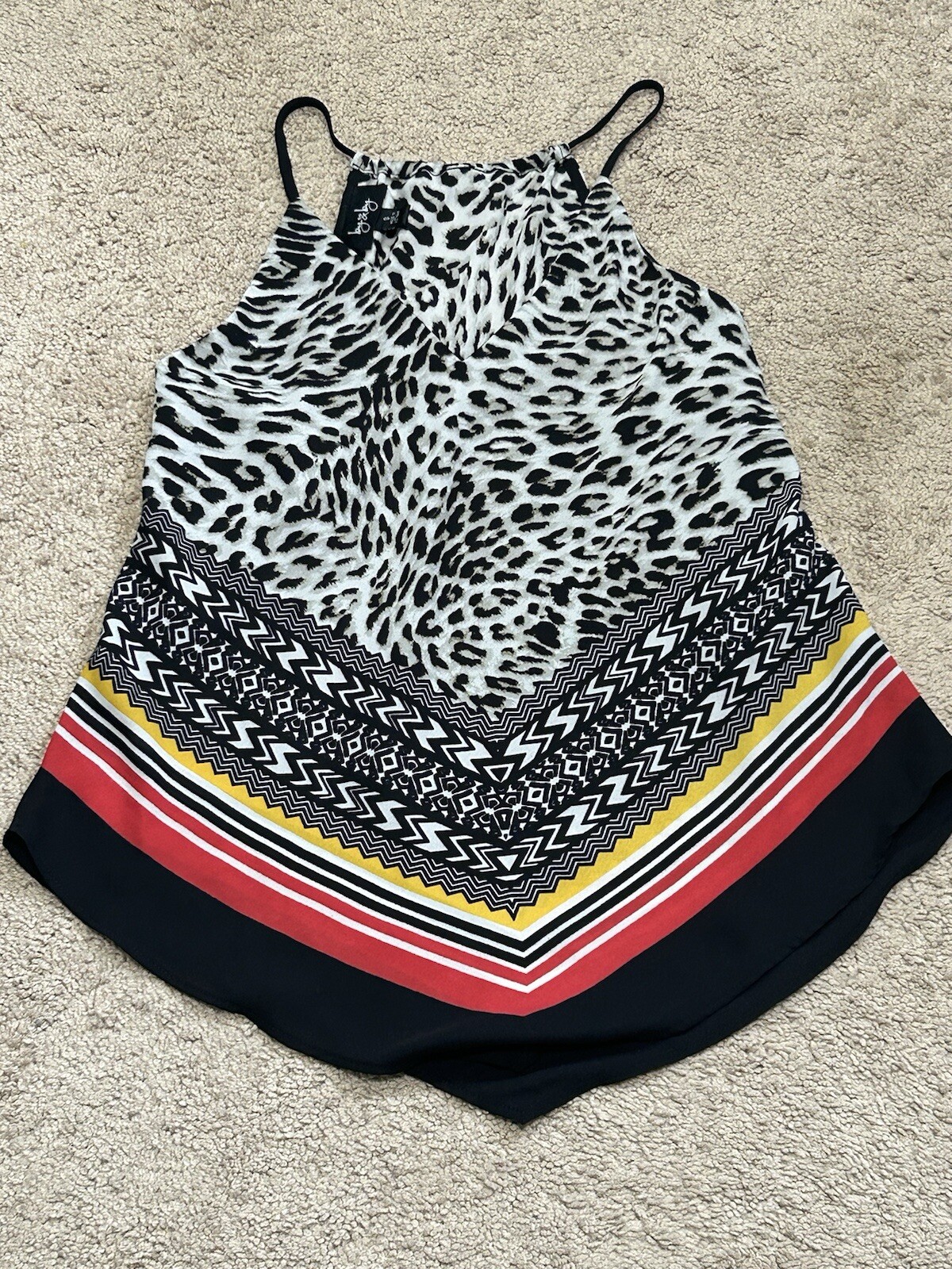 By & By Womens Shirt Size Small NEW Multicolor Print Strappy Flowy Lined