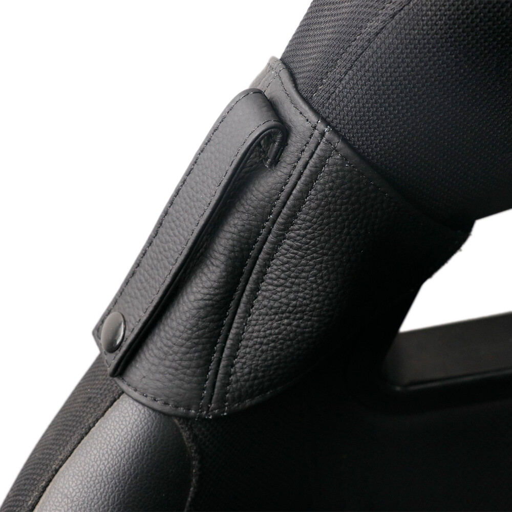 Black Bucket Seat Belt Guide Holder Protector Genuine Leather for BRIDE