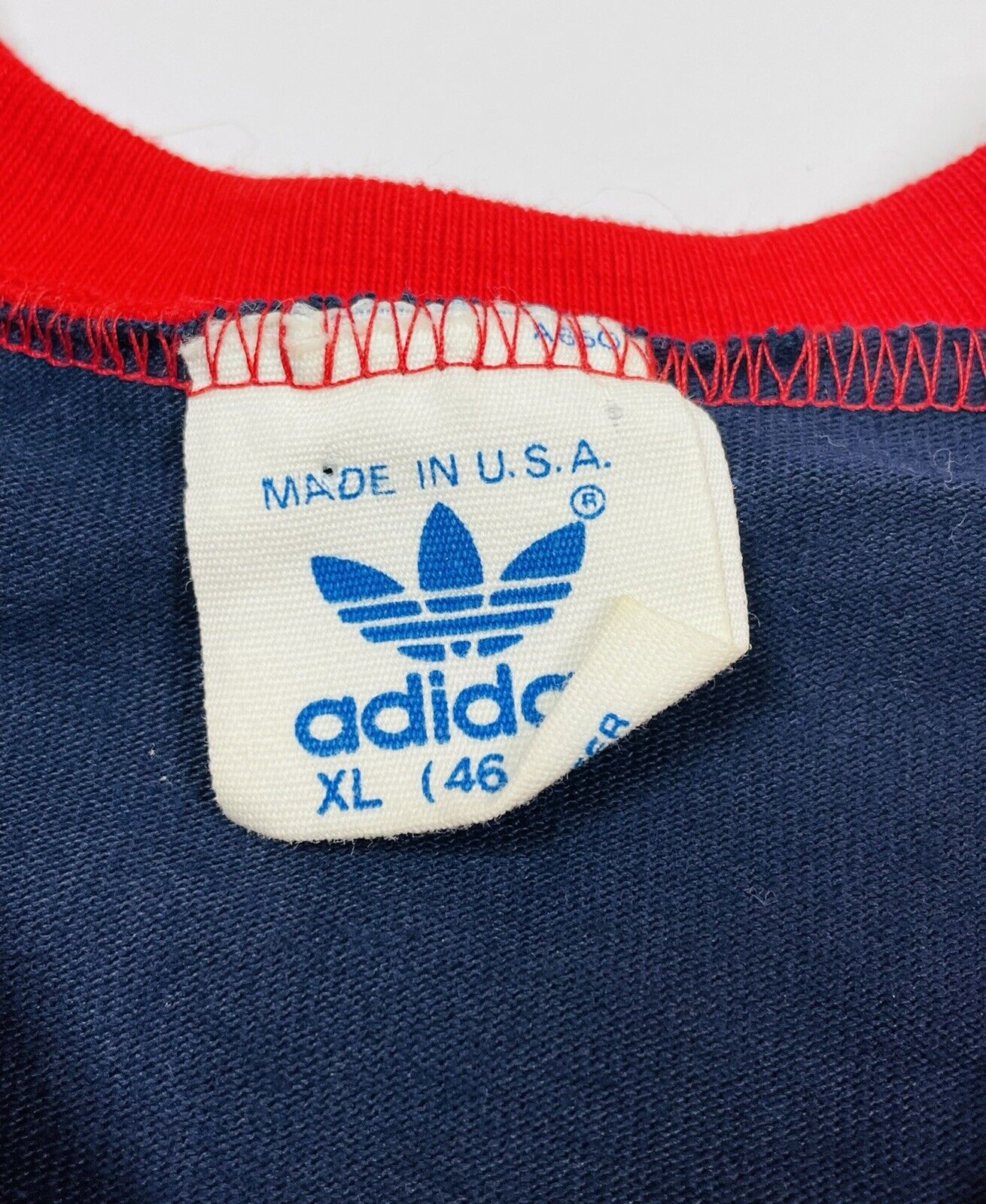 Vintage 1970’s Adidas USA V-neck Soccer Shirt/Jersey Size XL
