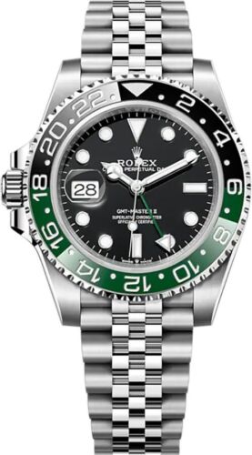 Rolex GMT-Master II Black Dial Green Bezel Self-Winding Automatic Mens Watch