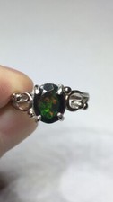 75B-1.42ct Genuine Ethiopian Welo Opal set in a 925 Sterling SilverSize 10 Ring