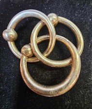 Tiffany  Co Sterling Silver Teeth Teething Triple 3 Ring Baby Rattle -43g-S83