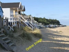 Photo 6x4 Beach huts in winter sunshine Wells-Next-The-Sea In summer this c2012