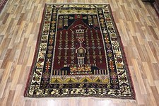 ANTIQUE HANDMADE TURKISH PRAYER RUG 220 X 150 CM ORIENTAL RUG AND CARPET