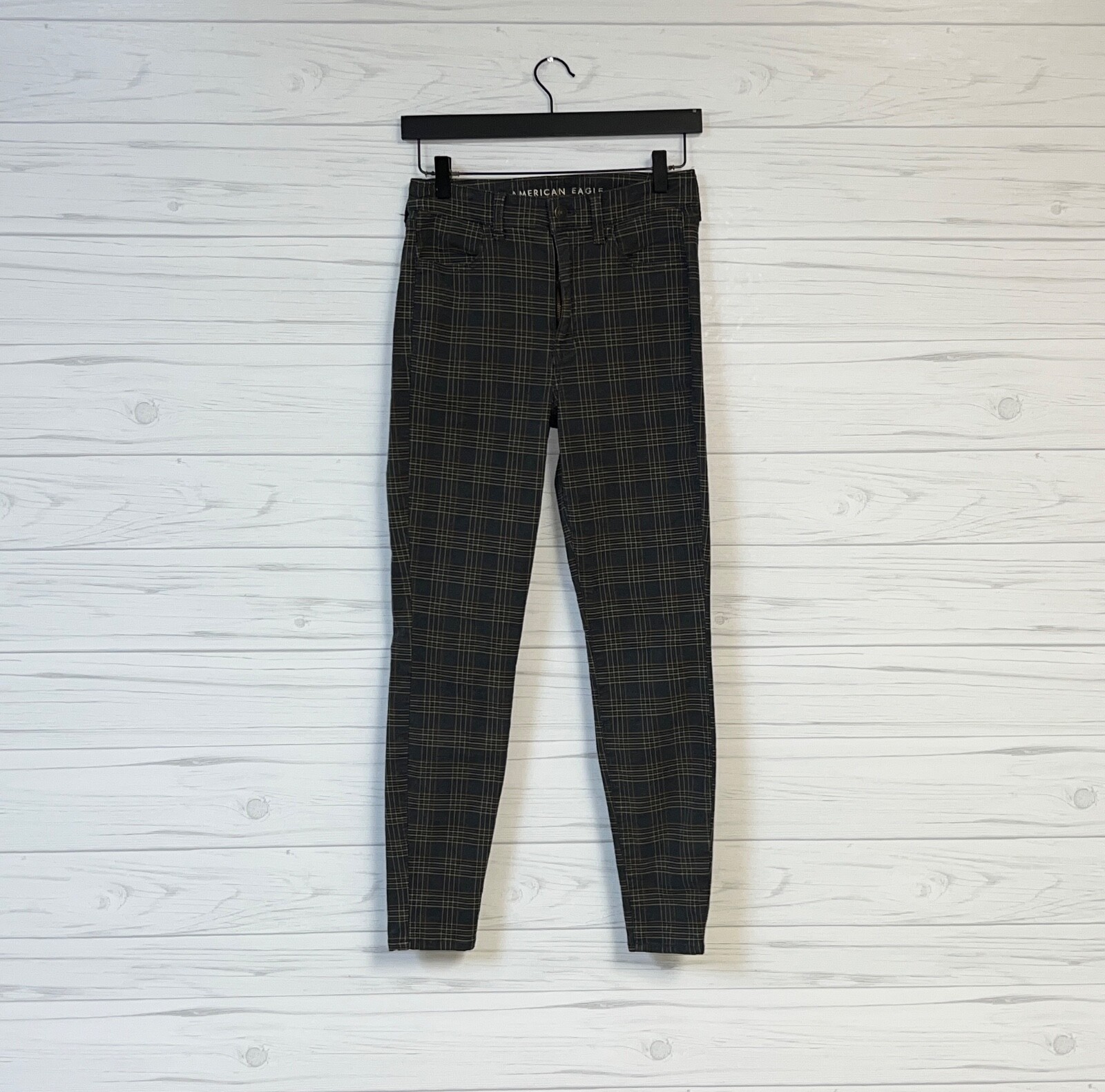 American Eagle plaid super high rise jegging womens size 4 stretch