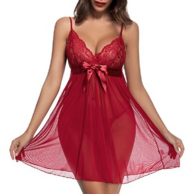 Women's Sexy-Lingerie Babydoll Sleepwear Underwear Lace Dress Nightwear G-String
