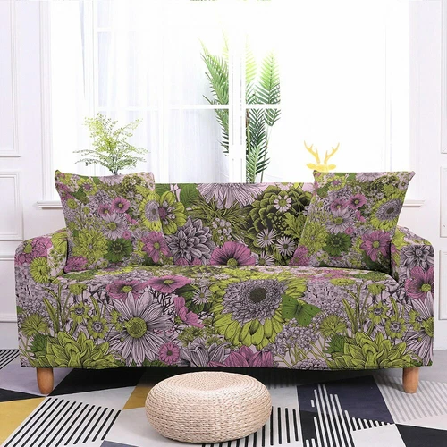 Sunflower Print Elastic Sofa Cover Stretch Slipcovers For Living Room 1-4 Seater - Picture 18 of 29