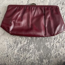 Vintage 1950's / 60's Burgundy Mardane Faux Leather Clutch
